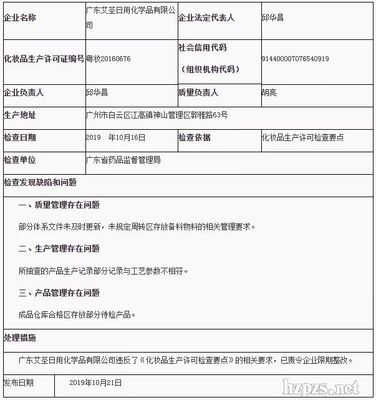 限期整改 芭薇生物与艾圣日用化学品监督检查不合格的背后